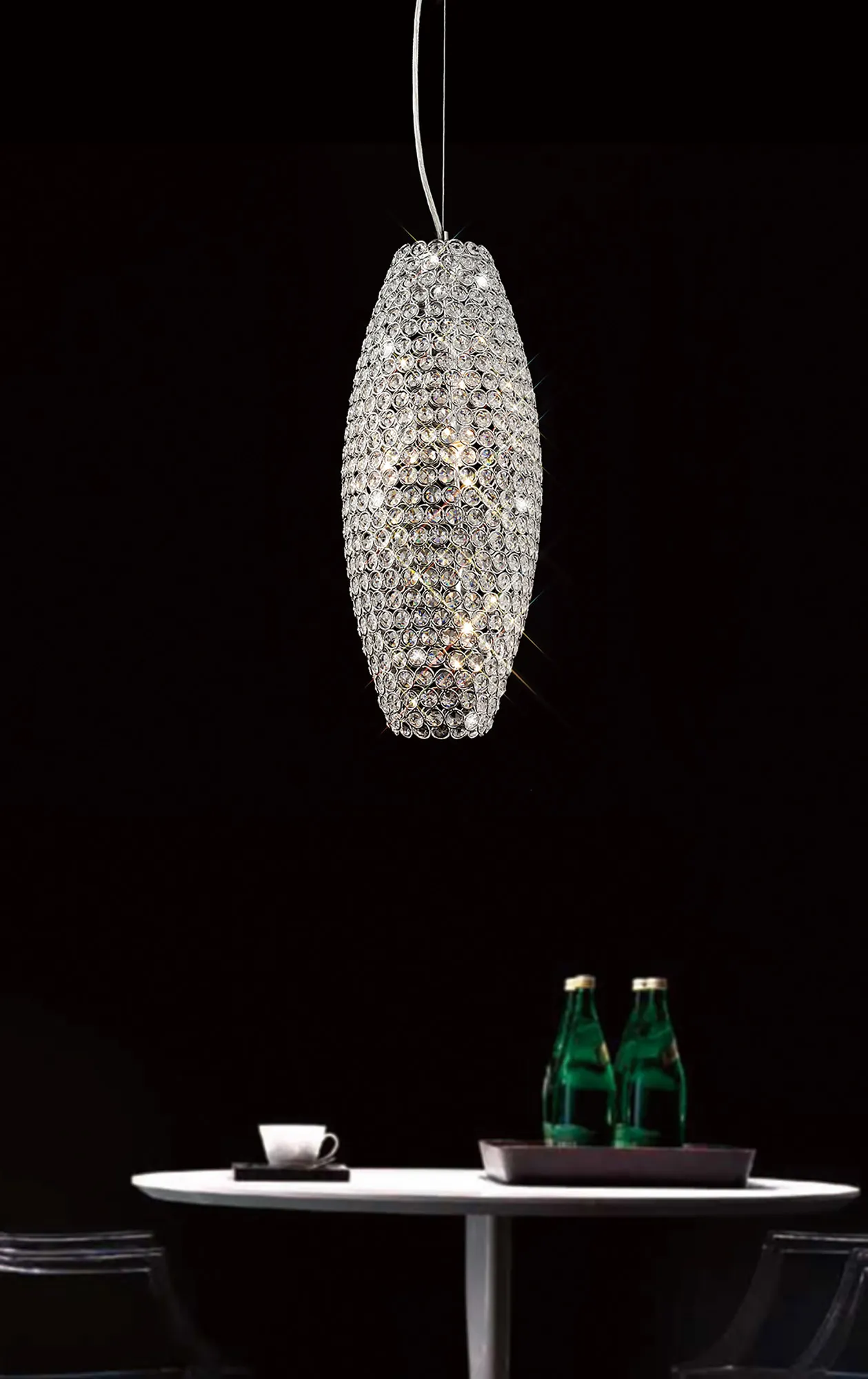 Kos Crystal Ceiling Lights Diyas Single Crystal Pendants